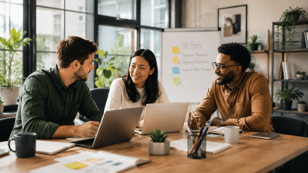 Team marketing digitale collaborazione progetto comunicazione
