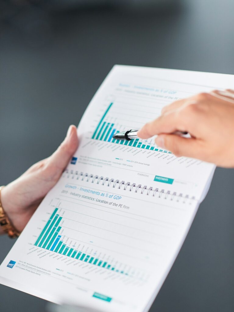 Report con i grafici dei dati del sito web